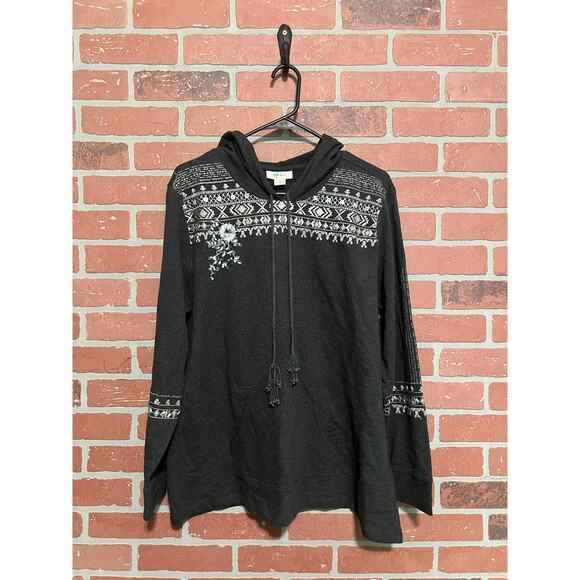 Style & Co Heather Grey Embroidered Hoodie - Size XL - Picture 1 of 6